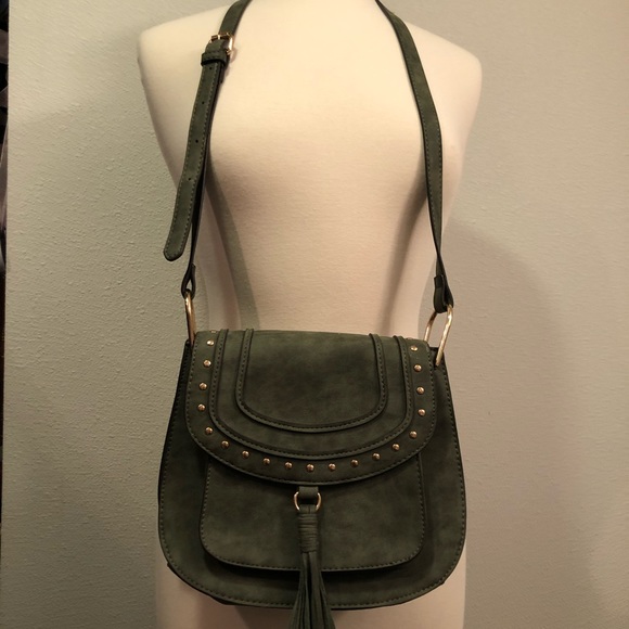 Franco Sarto Green Crossbody Tassel Bag - Picture 2 of 7